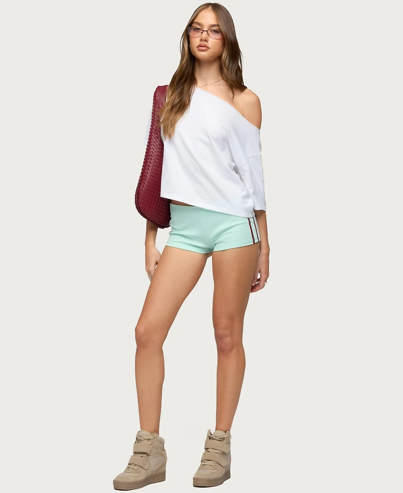 Edikted Women's Yolenna Contrast Stripe Micro Shorts
