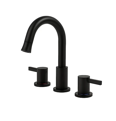Phying 8-Inch Widespread Bathroom Faucet, 2-Handle 3-Hole with 360degree(s) Pull-Down Sprayer and Pop-Up Drain, Brushed Nickel