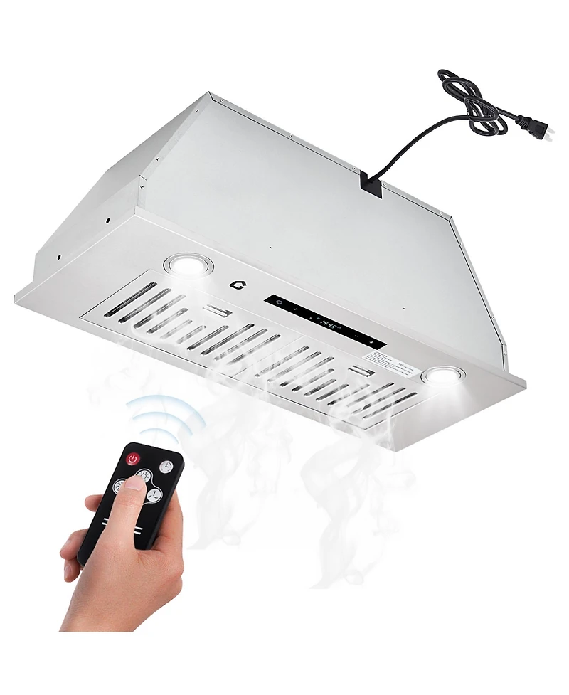 Xo Powerful 450 Cfm Built-In Range Hood Insert - 3-Speed Touch and Gesture Control - Remote