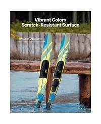 Hikeen Water Skis Adult Water Ski with Adjustable Horseshoe Bindings and Padded Rear Toe Plate High gloss Uv Coating Waterskis