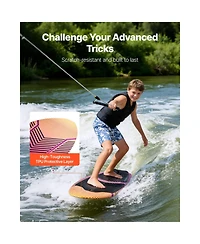 Hikeen 45 Inch Wakesurf Board Wake Surfing Board with Eps Foam Core and Eva Non Slip Pad Uv Resistant Wakesurfing Boards for Youth Up to 110 lbs
