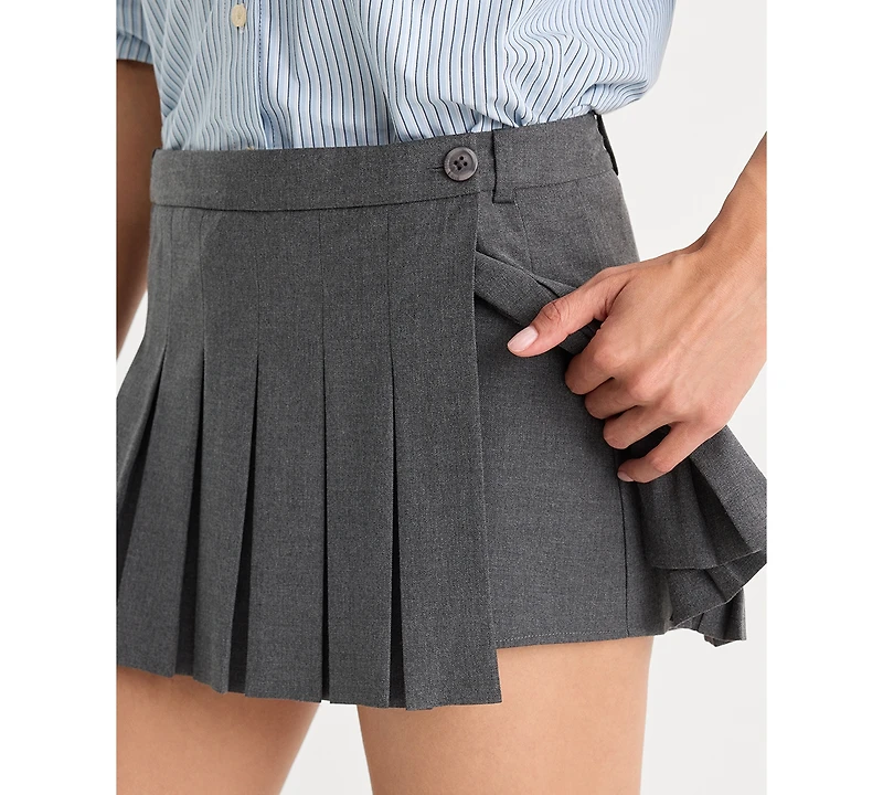 Good American Women's Pleated Micro Mini Skort
