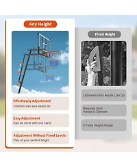 Xo 48" Portable Basketball Hoop, Height Adjustable System with Shatterproof Backboard, Mobile Wheels Base for Backyard Driveway Indoor