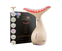 GLO24K 7 Color Led Neck and Face Beauty Device and 24K Recharging Pm Night Cream