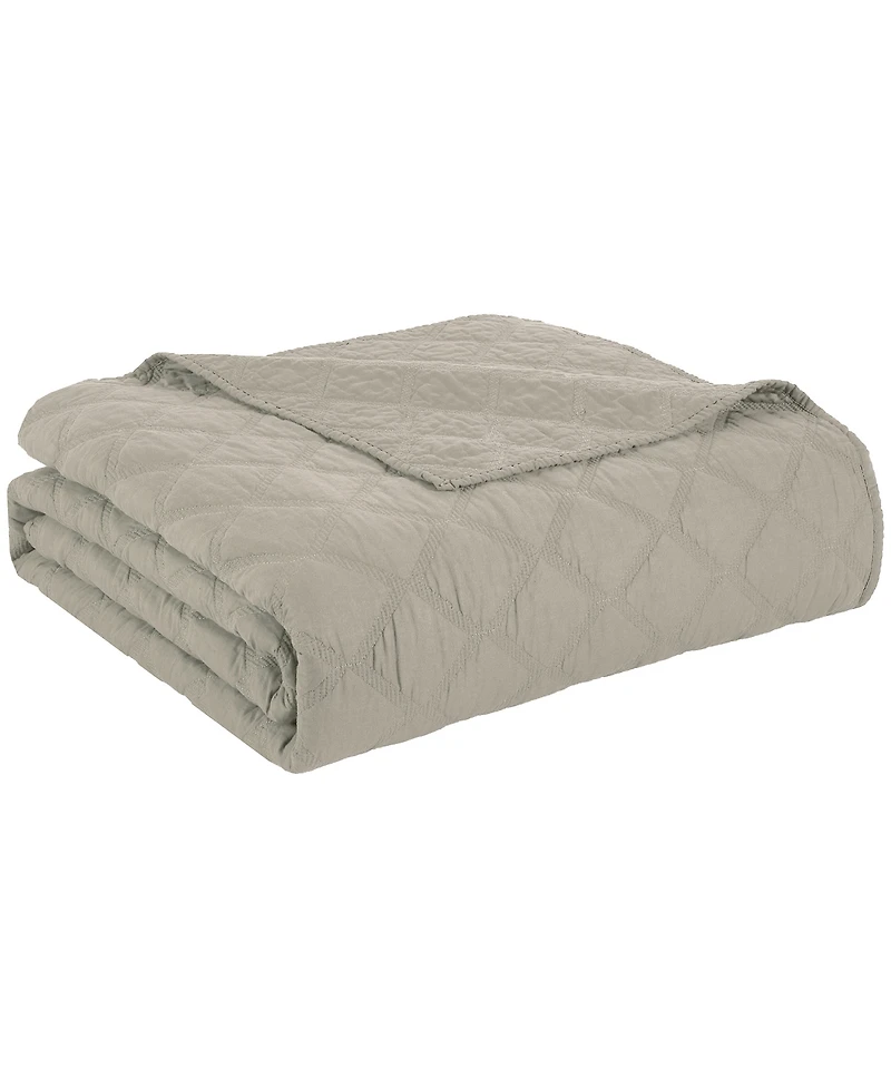 Anne Klein Diamond Cotton 3-Piece Quilt Set, California King