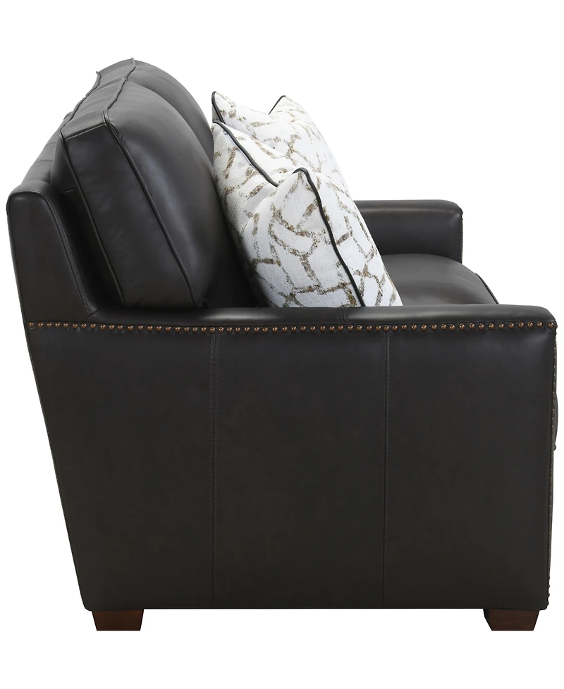 Gaspare 64" Leather Loveseat, Macy's Exclusive