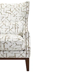 Gaspare 2-Piece Fabric Wing Chair and Ottoman Set, Macy's Exclusive