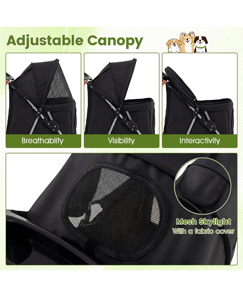 Cozito 4 Wheel Pet Stroller for Small Dogs and Cats up to 33 lbs