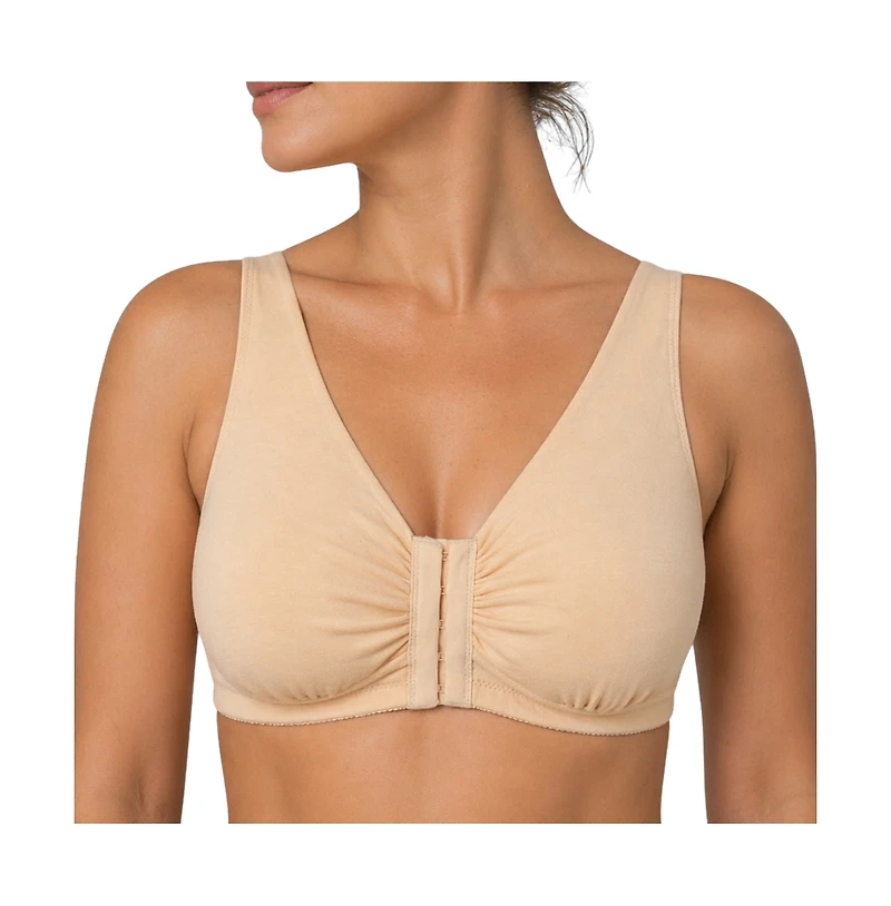 Meadow Women's Ease Cotton Front Closure Bra for Mastectomy 2-Pack