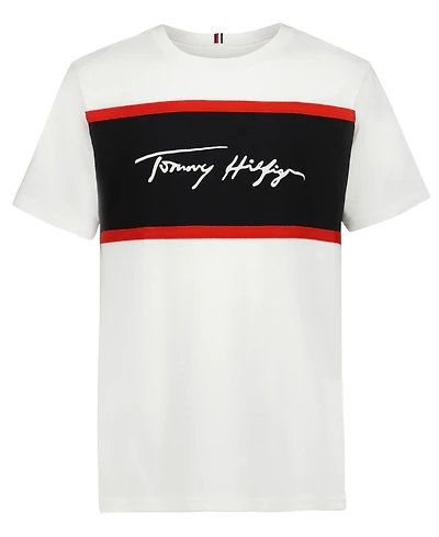 Tommy Hilfiger Boys' 8-20 Color-Block Logo Graphic Short-Sleeve T-Shirt