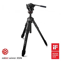 Manfrotto 500X Fluid Video Head with One Aluminum Hybrid Video Tripod