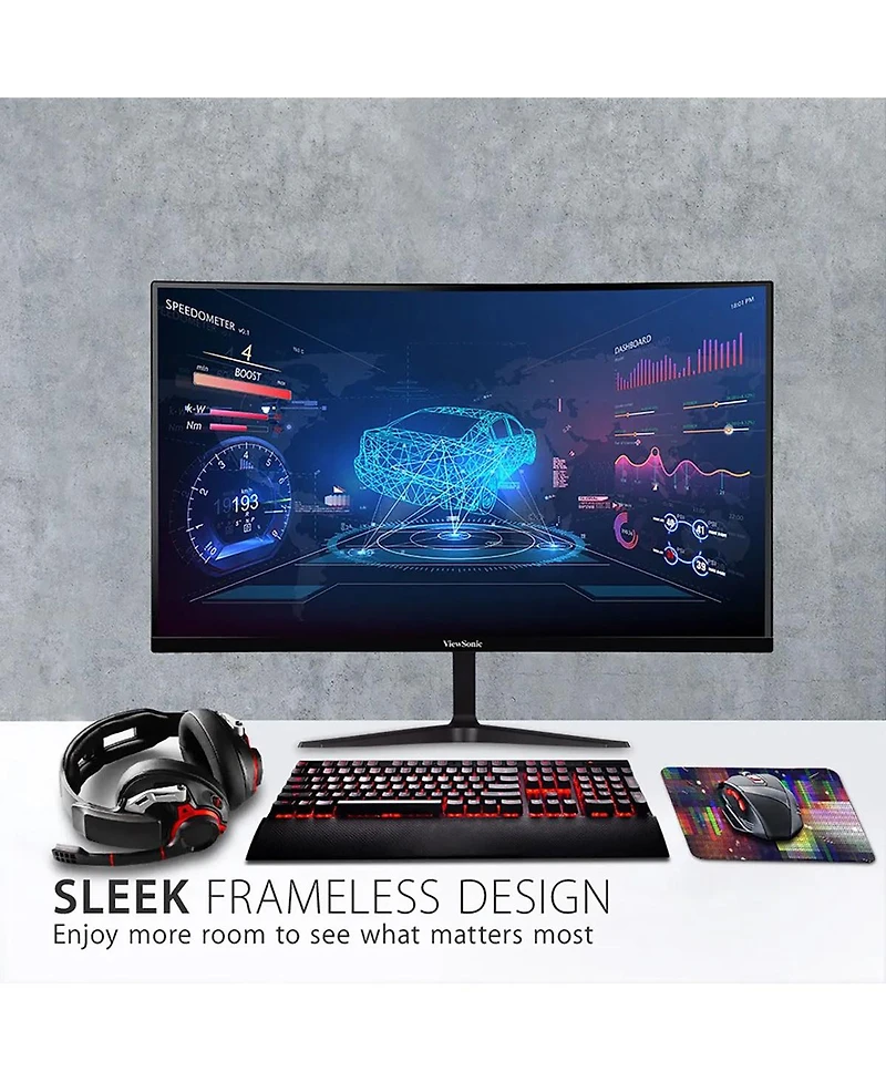 ViewSonic VX2718-2KPC-mhd 27" Wqhd 165Hz Mva Led Curved Gaming Monitor