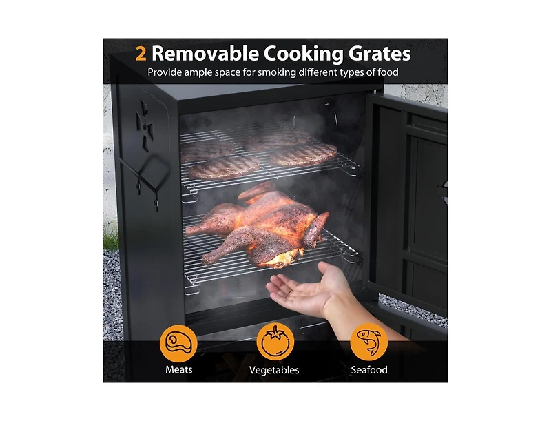 Mondawe Vertical 2-Tier Outdoor Barbeque Grill with Temperature Gauge