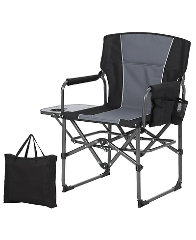 Gaomon Oversized Heavy Duty Folding Directors Camping Chair for Adults Portable Outdoor Lawn Chair with Side Table, Mesh Storage Pouch and Cup Holder