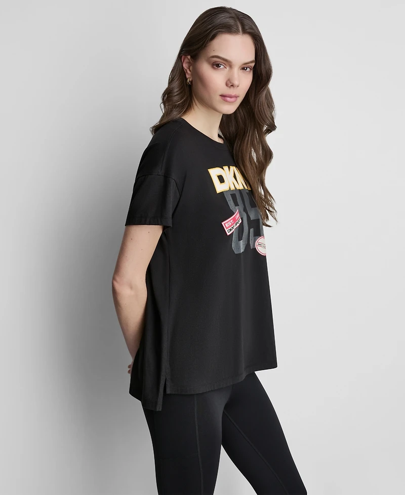 Dkny Sport Women's Campus Patch Crewneck T-Shirt