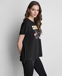 Dkny Sport Women's Campus Patch Crewneck T-Shirt