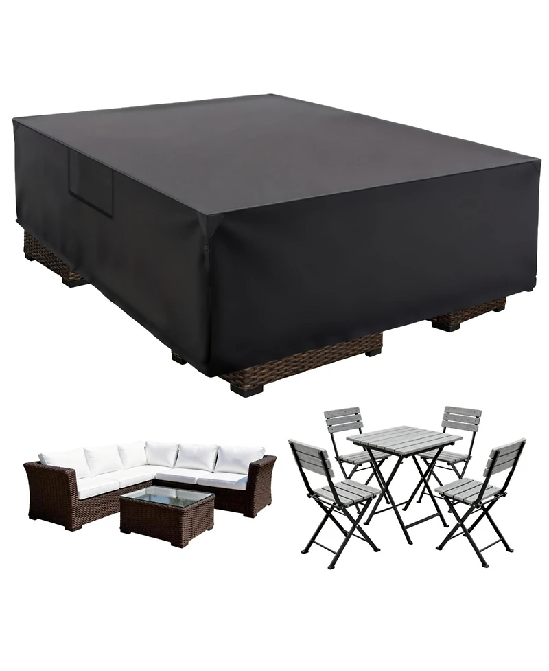 Yiortwo 600D Waterproof Patio Furniture Cover for Outdoor Dining Table and Chairs