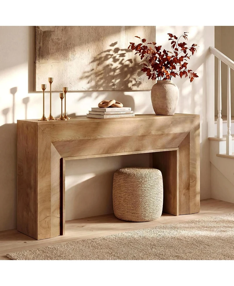 Tribesigns Farmhouse Entryway Table, 63-Inch Narrow Sofa Console Table Behind Couch