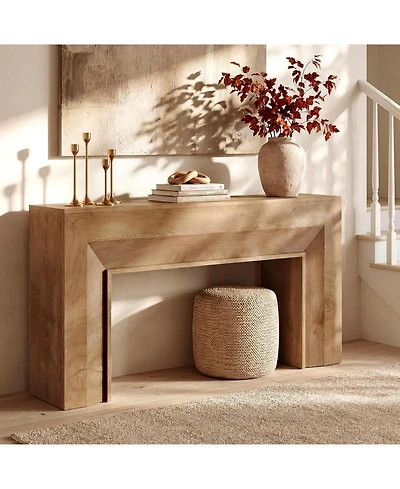 Tribesigns Farmhouse Entryway Table, 63-Inch Narrow Sofa Console Table Behind Couch