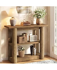 Tribesigns 3-Tier Console Table, 42-Inch Farmhouse Small Entryway Table with Shelves for Hallway, Living Room, Foyer, Easy Assembly