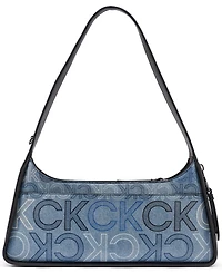 Calvin Klein Kyren Denim Signature Medium Shoulder Handbag