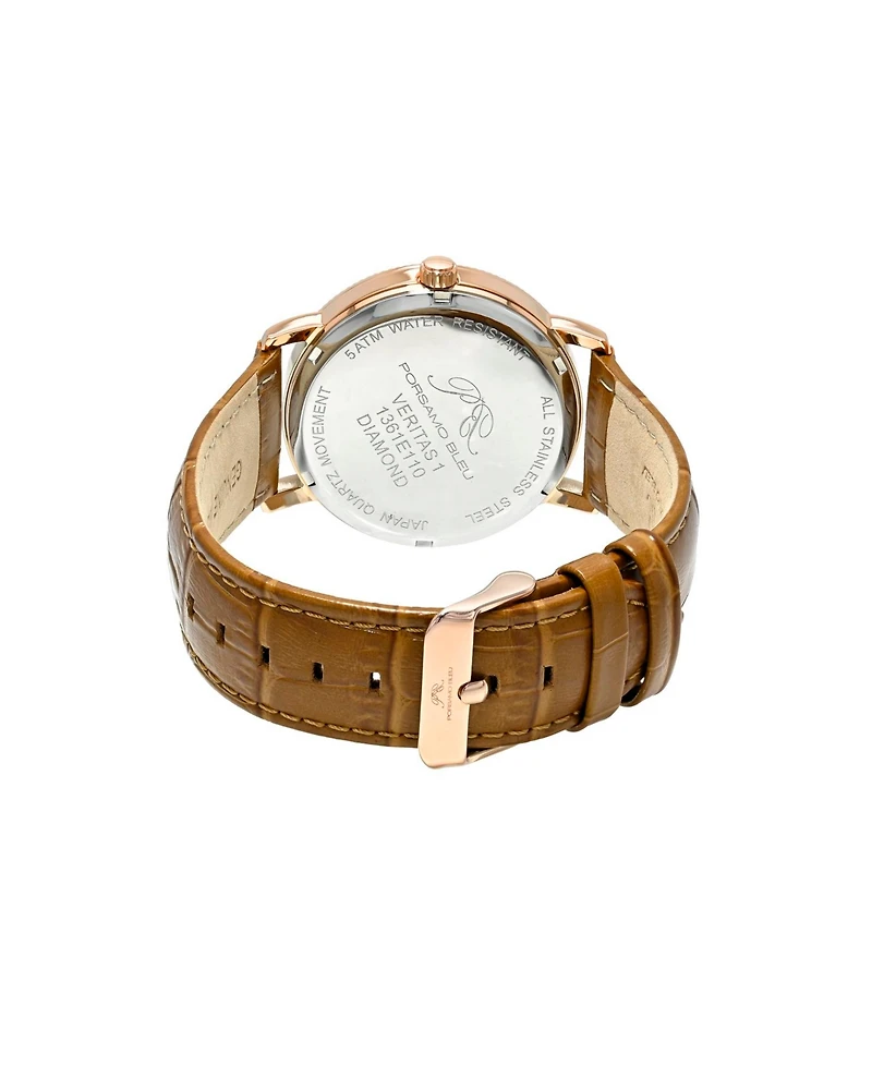Porsamo Bleu Men's Veritas 1 Genuine Leather Band Watch 1361EVEL
