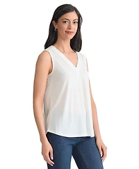 Jones New York Women's Crepe Sleeveless V-Neck Top