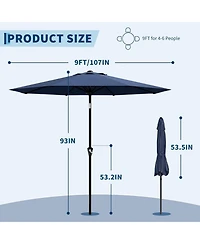 gaomon 9Feet Patio Umbrella With Smooth Crank Lift Uv Protection Waterproof For Pool, Deck, Yard, Garden (No Base)