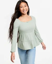 abercrombie kids Girls' 5-16 Long-Sleeve Babydoll Top