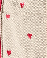 Lands' End Small Embroidered 3 Pocket Zip Top Canvas Tote Bag