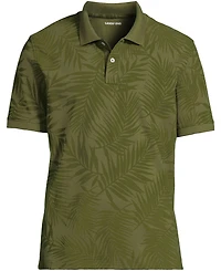 Lands' End Men's Short Sleeve Pique Printed Polo