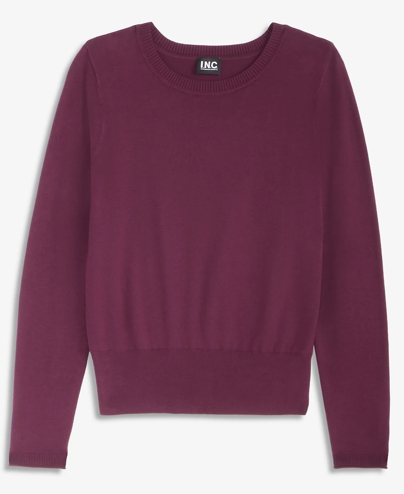 I.n.c. International Concepts Petite Fitted Long-Sleeve Crewneck Sweater, Macy's Exclusive