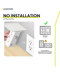 Overtime Outlet Shelf Charging Station 3 Usb Ports