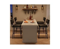 homfan 2 Set of Faux Leather Counter Height Bar Stools with Backrest, Modern Upholstered Chairs with Metal Legs for Kitchen Island and Counter Bar