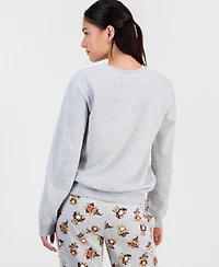 Love Tribe Juniors' Halloween Teddy Bear Crewneck Sweatshirt