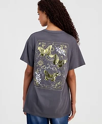 Freeze 24-7 Juniors' Foiled Graphic Print T-Shirt