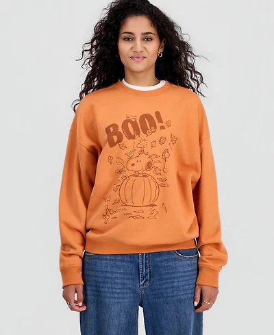 Peanuts Juniors' Snoopy Pumpkin Graphic Print Sweatshirt