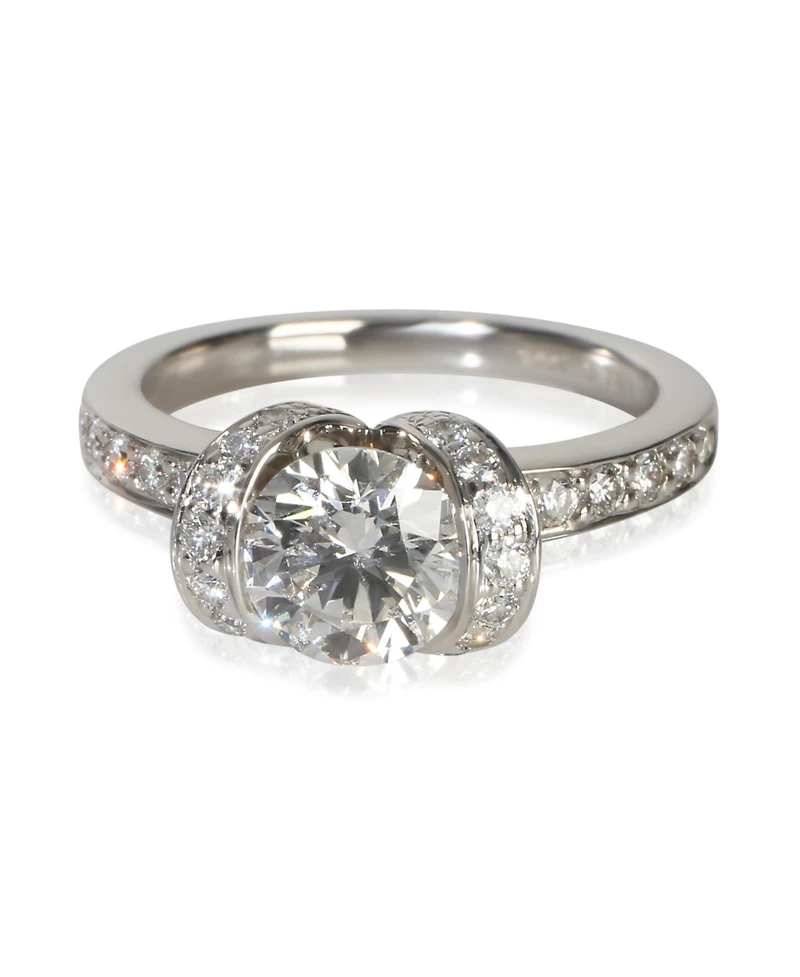 Pre-Owned Tiffany & Co 0.9 ct Round Brilliant Diamond Ribbon Engagement Ring