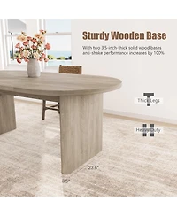gaomon 70.8" Wood Kitchen Oval Dining Table for 4-8 for Kitchen, Living Room, Reception Area