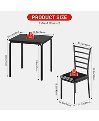 gaomon Space-Saving Small Kitchen Dining Table Set for 2 with 2 Chairs
