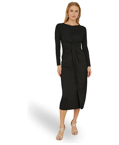 Yumi Women's Midi Fitted Stretch Dress