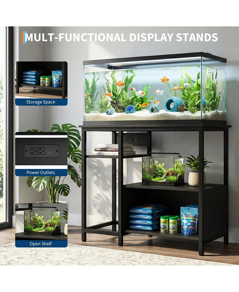 gaomon Fish Tank Stand, Storage Shelf with 2 Drawer and Power Outlets
