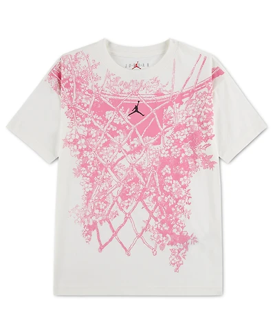 Jordan Girls' 7-16 Floral Net Graphic Short-Sleeve T-Shirt