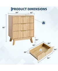 Gaomon Modern Bedroom End Table, 3 Drawers Nightstand