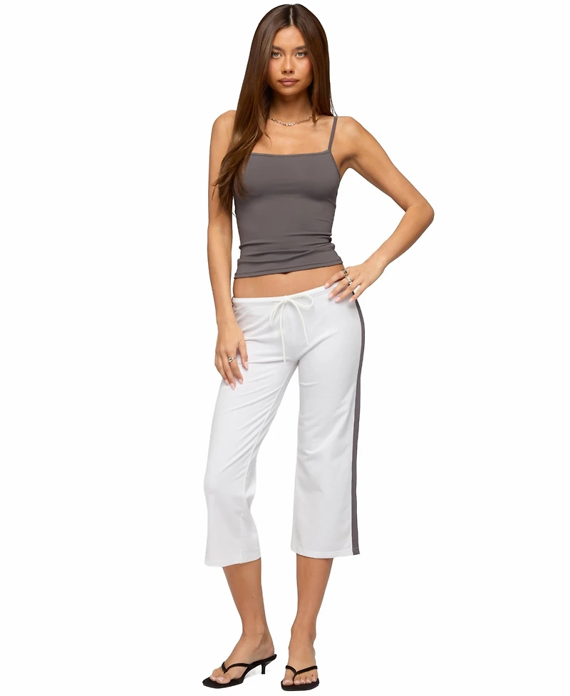 Edikted Women's Milene Contrast Terry Capri Pants
