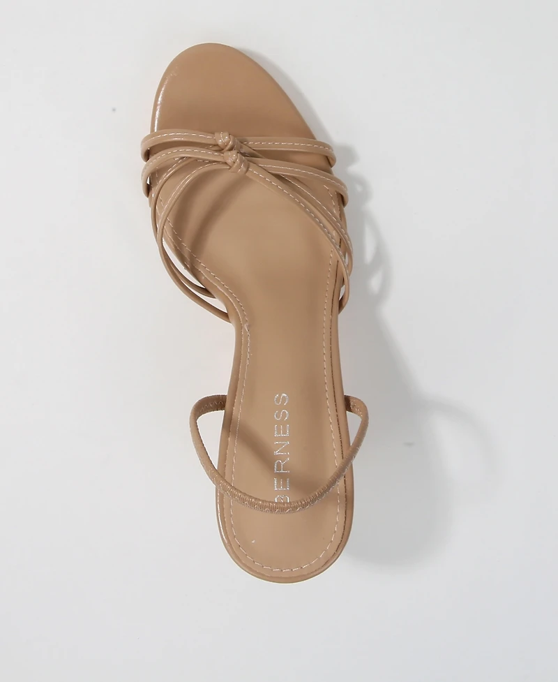 Berness Women's Heidy Slingback Knotted Strappy Kitten Heel Sandals