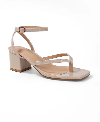 Berness Women's Eli Minimal Block Heel Thong Sandals