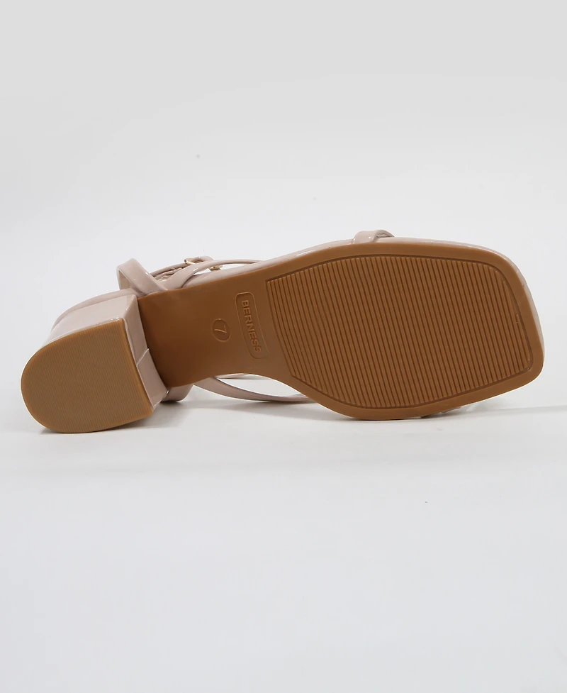 Berness Women's Elara Minimal Thong Block Heel Sandals