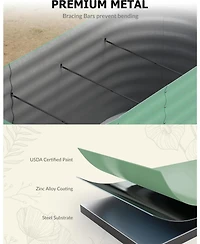 Xo 8x4x1.5FT Oval Raised Garden Bed, 0.6mm Galvanized Steel Planter Box, Weatherproof Outdoor Garden Bed for Vegetables Herbs Flowers