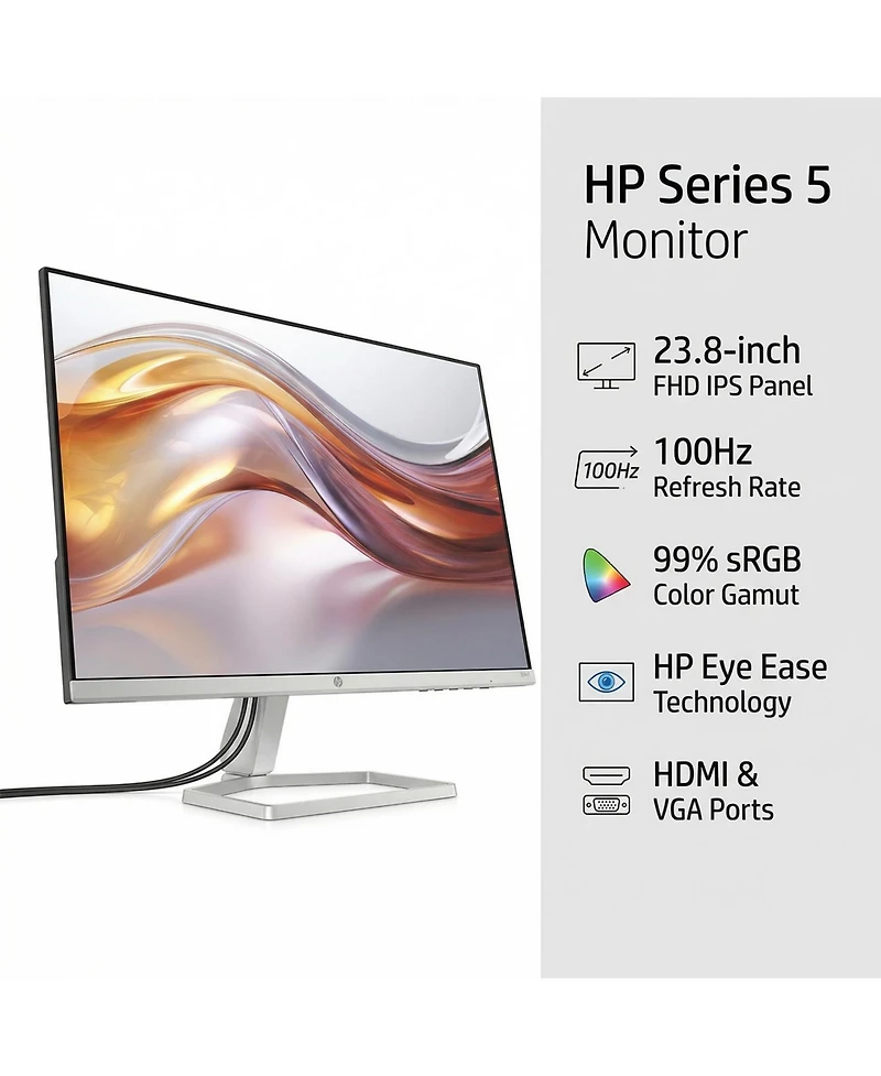 Hp Series Monitor Display Flicker-Free, Ideal for Home and Business